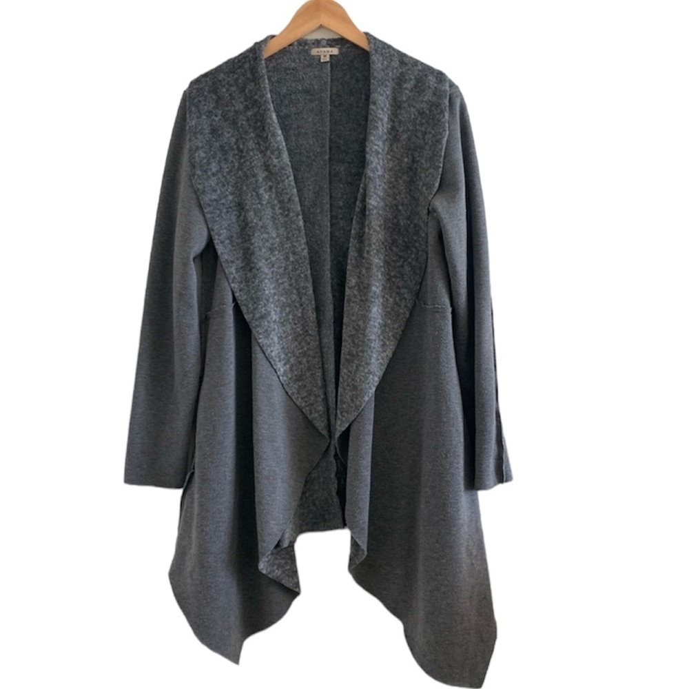 Anama | Grey oversized cotton blend long loungewear cardigan size medium